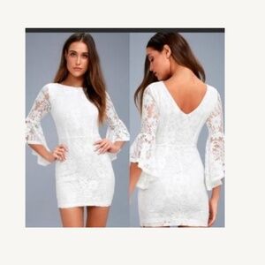 Lulus white lace dress